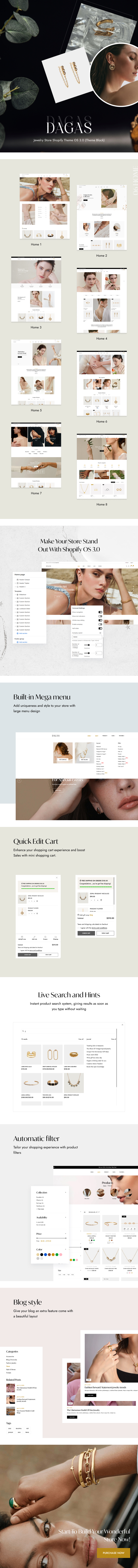 Dagas – Jewelry Store Shopify Theme OS 3.0 (Theme Block)
