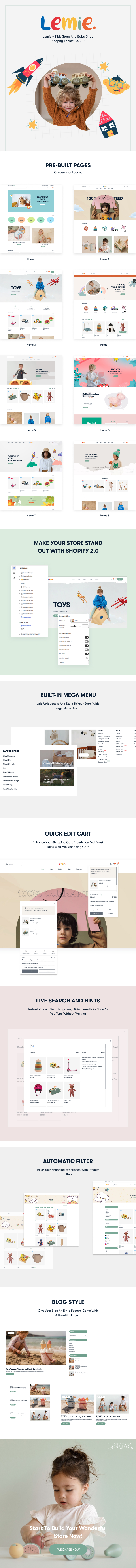 Lemie – Kids Store and Baby Shop Shopify Theme OS 2.0