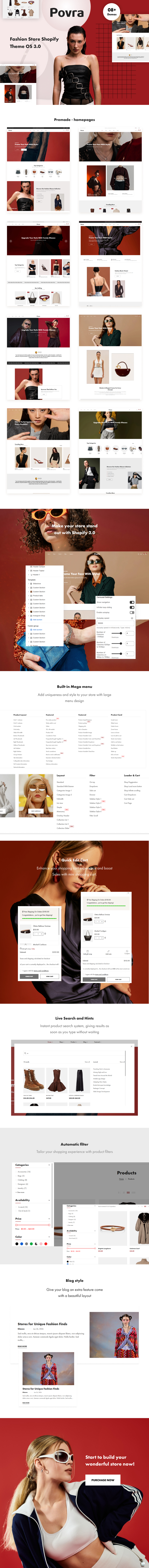 Povra – Fashion Store Shopify Theme OS 3.0 (Theme Block)