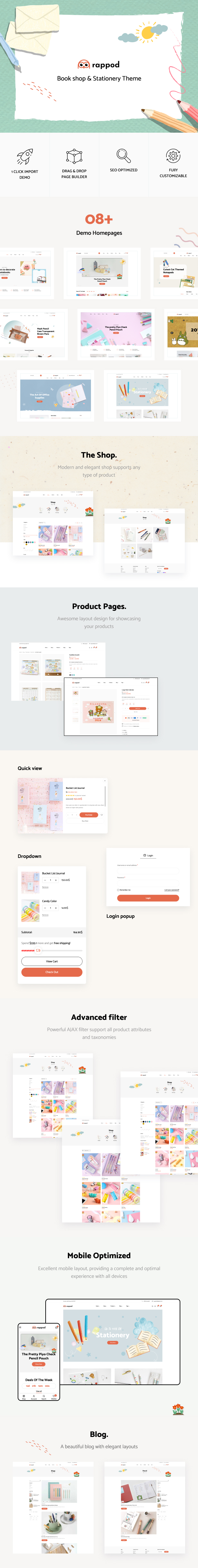 Rappod – Stationery & Gift Store WooCommerce WordPress Theme